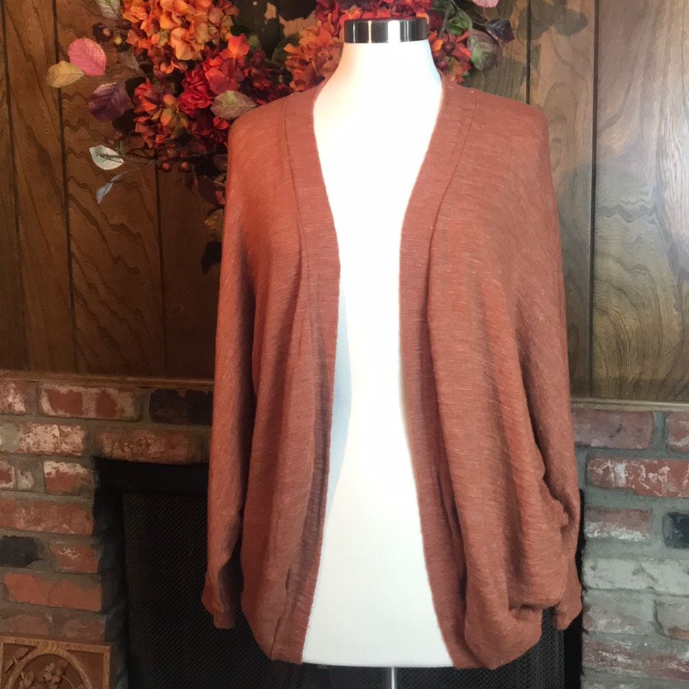 Three Dots Burnt Orange Cardigan